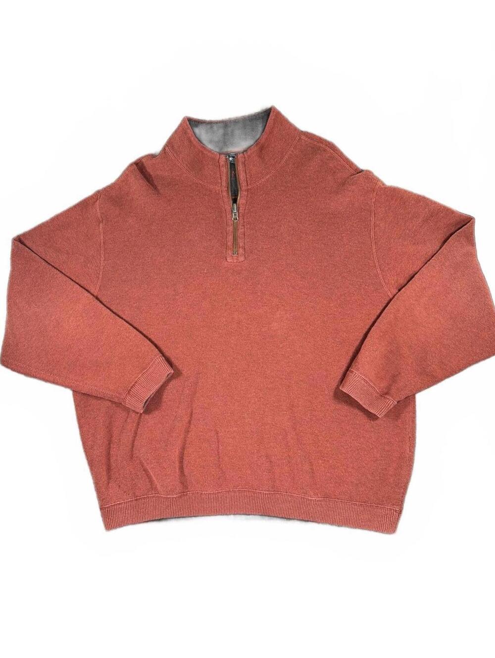 Cremieux XXL Rust Quarter-Zip Pullover Sweater